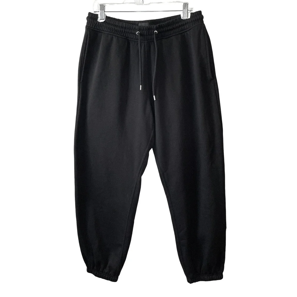 H&M Jogger‎ Sweatpants Mens Medium Black Excellent Relaxed Fit Fleece Drawstring